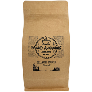 Brewed Awakening Black Duck Decaf Coffee Beans.