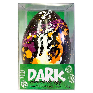 HAND PAINTED HOLLOW DARK CHOCOLATE EGG