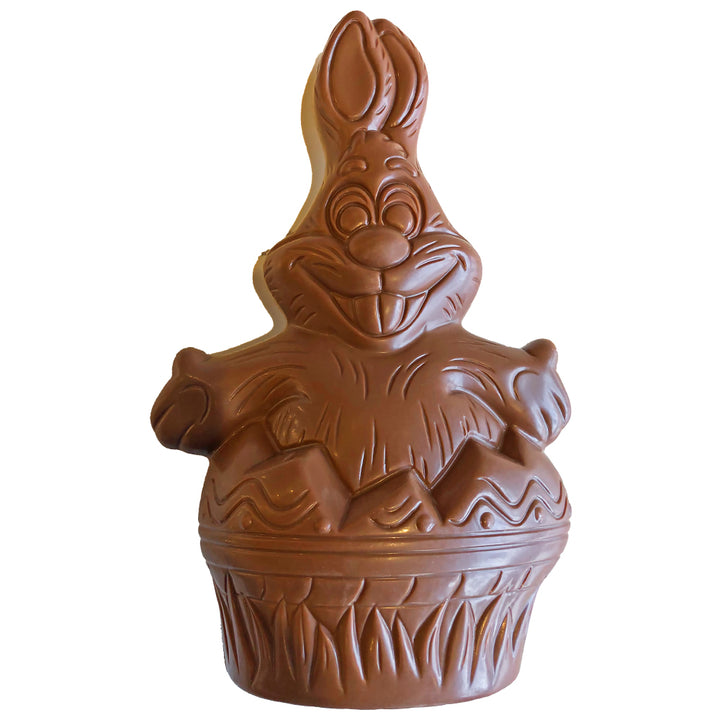 BUNNY IN A BASKET. AVAILABLE ONLY FOR PURCHASE IN OUR RETAIL STORES